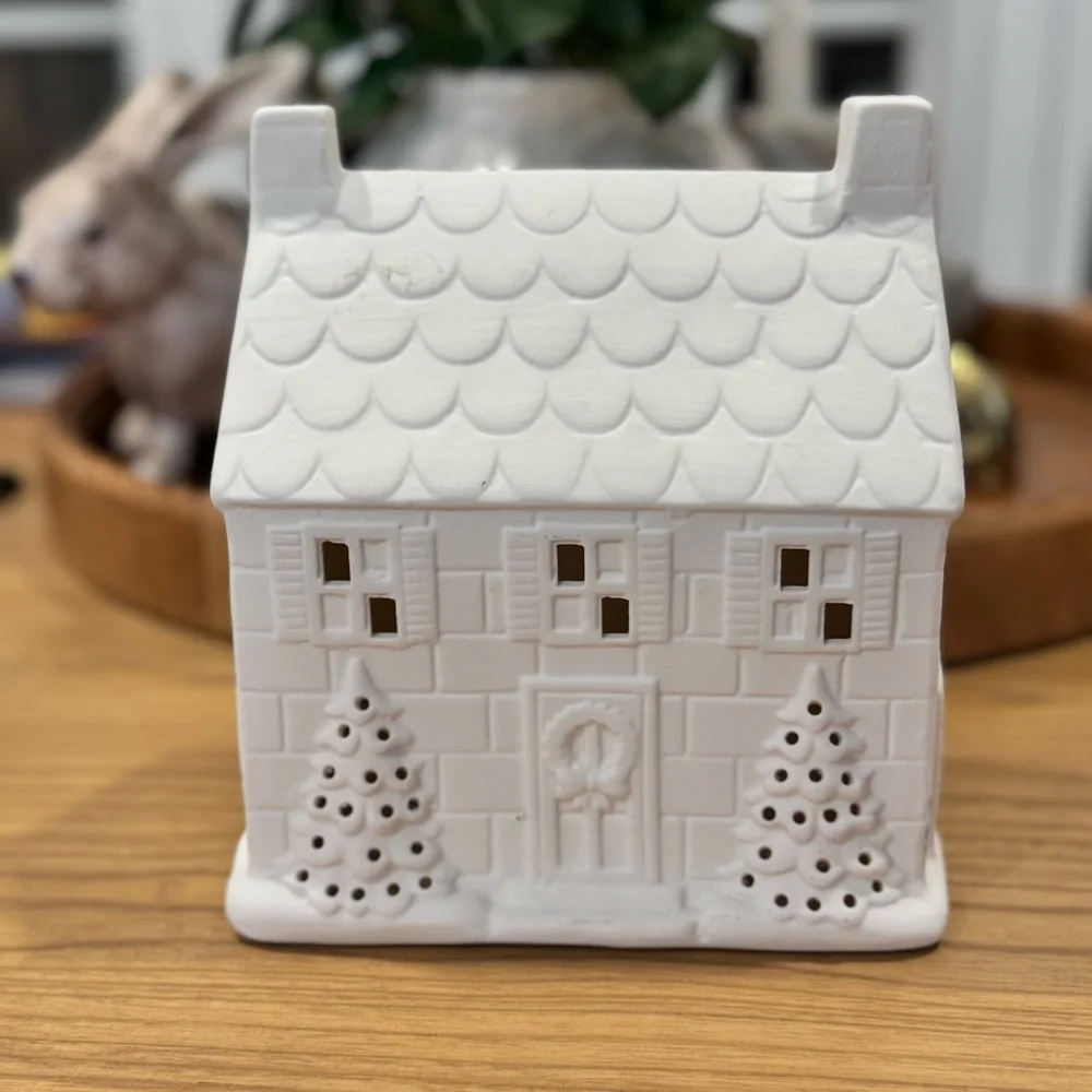 Ceramic Pre-lit Christmas Candy Cane House